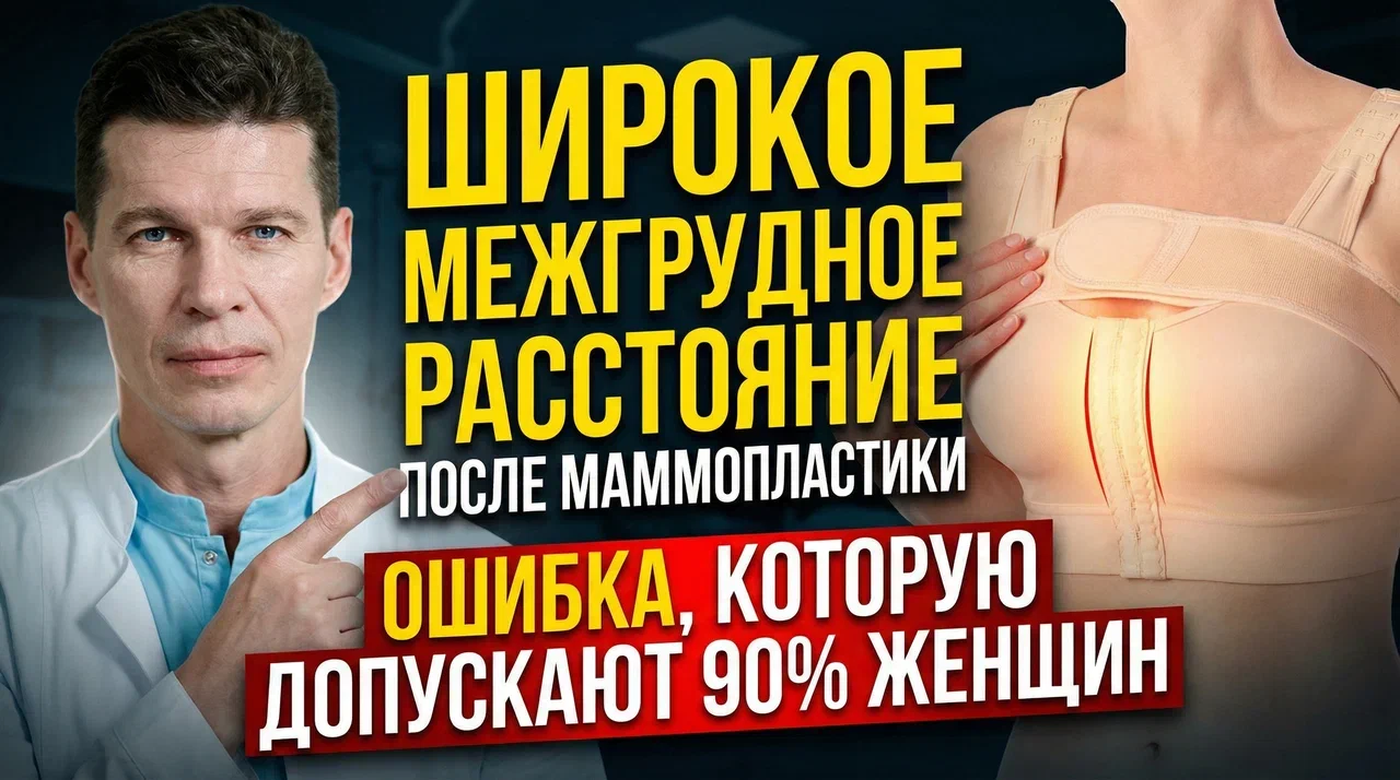Широкое межгрудное расстояние после маммопластики
